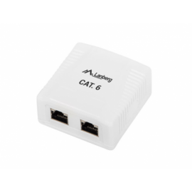 ROSETA LANBERG DE SUPERFICIE CAT.6 FTP 2X TOMA RJ45 BLANCO