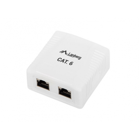 ROSETA LANBERG DE SUPERFICIE CAT.6 FTP 2X TOMA RJ45 BLANCO