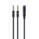 CABLE ADAPTADOR GEMBIRD-HEMBRA 4PINES 3,5MM A 2 STEREO 3,5MM NEGRO, C.METALIC