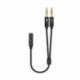 CABLE ADAPTADOR AISENS AUDIO JACK 3.5 4P/H-2XJACK 3.5 3P/M 25CM