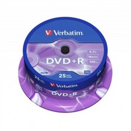 VERBATIM DVD+R 4.7GB 16X TARRINA 25UDS