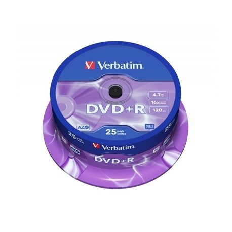 VERBATIM DVD+R 4.7GB 16X TARRINA 25UDS