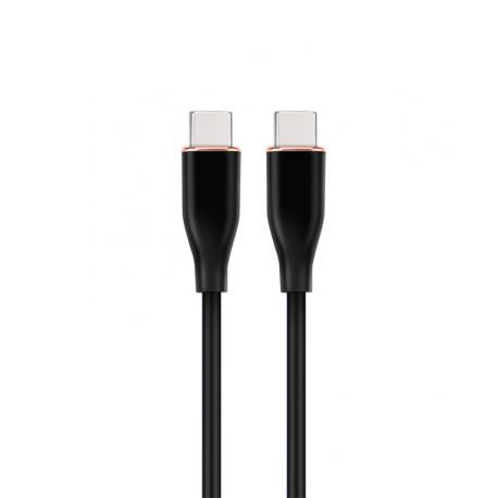 CABLE DE CARGA Y DATOS GEMBIRD (PD) TIPO-C SILICONA ALTA CALIDAD 1,5M NEGRO