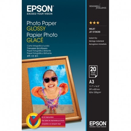 EPSON PAPEL PHOTO GLOSSY A3 20 HOJAS 200 GRS