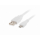 CABLE USB LANBERG 2.0 MACHO/MICRO USB MACHO 1M BLANCO