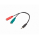 ADAPTADOR LANBERG MINIJACK 3.5MM M 4PIN 2X MINIJACK 3.5MM H 3PIN