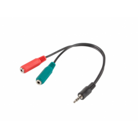 ADAPTADOR LANBERG MINIJACK 3.5MM M 4PIN 2X MINIJACK 3.5MM H 3PIN