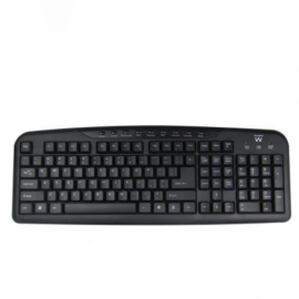 TECLADO EWENT MULIMEDIA PORTUGUES USB NEGRO