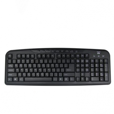 TECLADO EWENT MULIMEDIA PORTUGUES USB NEGRO