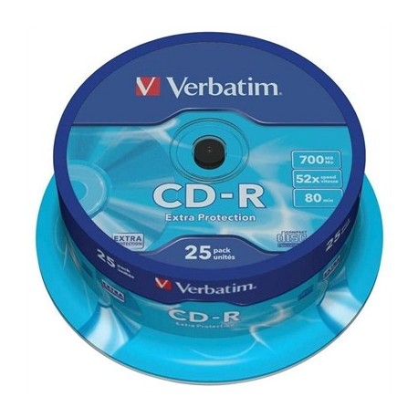 VERBATIM CD-R 700MB 52X TARRINA 25UDS