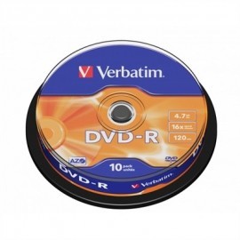 VERBATIM DVD-R 4.7GB 16X TARRINA 10UDS