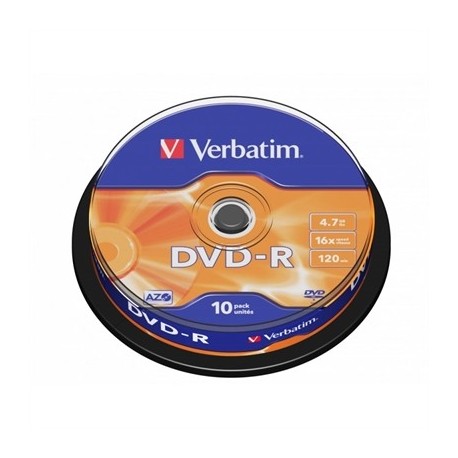 VERBATIM DVD-R 4.7GB 16X TARRINA 10UDS
