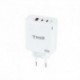 TOOQ CARGADOR PARED GAN 2XUSB-C 1XUSB-A 45W+20W