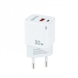 TOOQ CARGADOR PARED GAN USB-C/USB-A 30W
