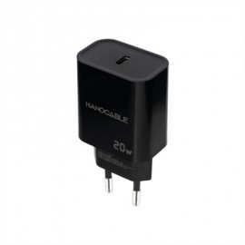 NANOCABLE CARGADOR PARED USB-C PD 20W NEGRO