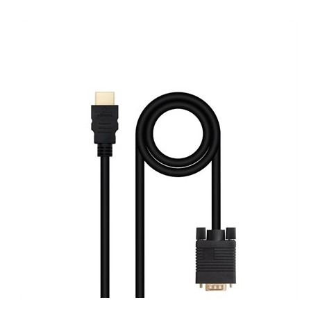 NANOCABLE CONVERSOR HDMI A VGA M-M, 1.8 M NEGRO