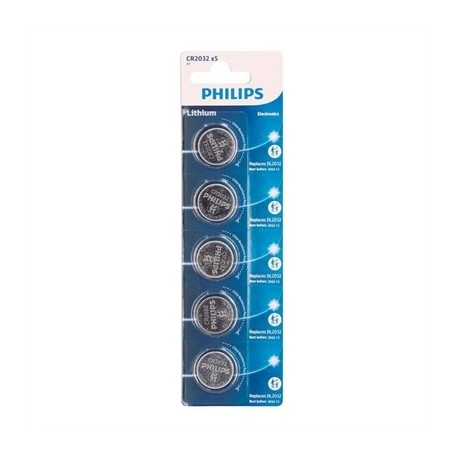 PHILIPS PILA BOTON LITIO CR2032 3V BLISTER*5