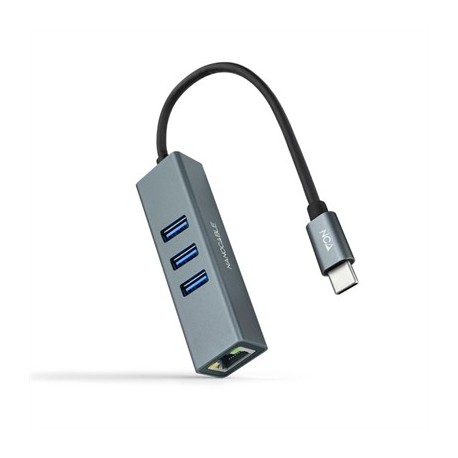 NANOCABLE CONVERSOR USB-C ETHERNET +3XUSB 3.0