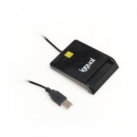 IGGUAL LECTOR DNI SIP TARJETAS ID USB 2.0 NEGRO