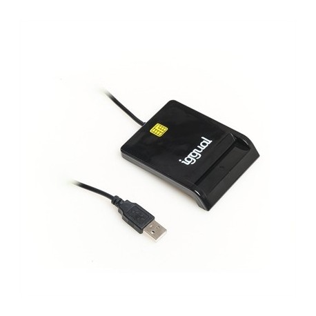 IGGUAL LECTOR DNI SIP TARJETAS ID USB 2.0 NEGRO