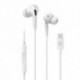CELLY AURICULARES CABLE USB-C BLANCO