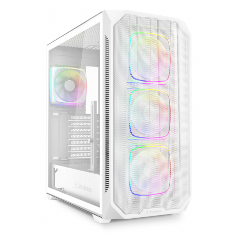 CAJA GAMING ATX SHARKOON NAK5M RGB 4XVENT 120MM 3XUSB SN FUENTE BLANCO