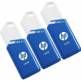 USB 3.1 HP 64GB X755W PACK DE 3 AZUL