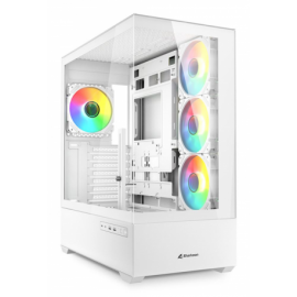 CAJA GAMING ATX SHARKOON AK6 TGV 4XVENT 120MM 2XUSB SN FUENTE BLANCO