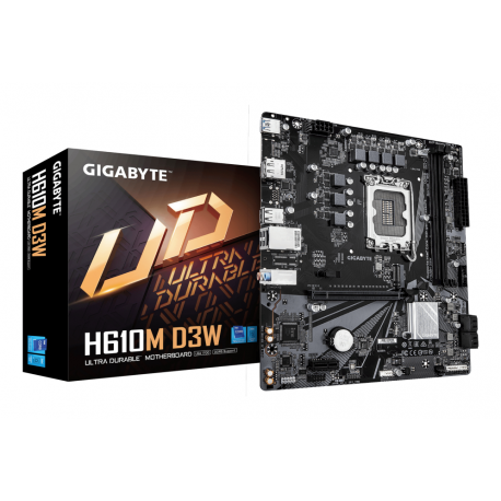 PLACA BASE GIGABYTE H610M D3W 1700 M-ATX DDR5 PCIE 4.0 128GB 1GBE M.2