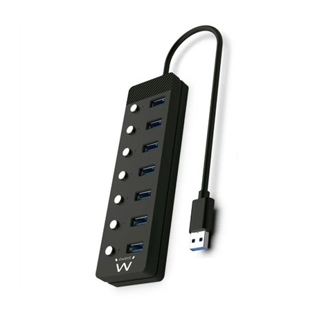 EWENT HUB USB-USB-C 7 PTOS INTERRUPTOR C/ALIMEN.