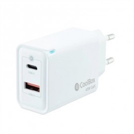 COOLBOX CARGADOR PARED GAN 45W USB-C/USB-A