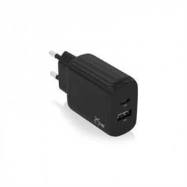 AISENS CARGADOR USB-C PD3.0 USB-A QC3.0 25W NEGRO