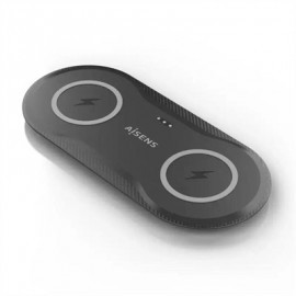 AISENS CARGADOR INALAMBRICO USBC 15W 2 EN 1 NEGRO