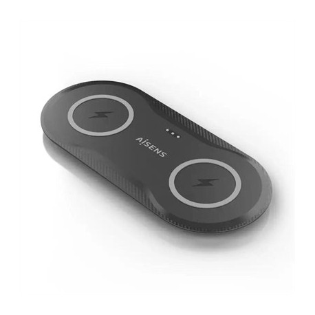 AISENS CARGADOR INALAMBRICO USBC 15W 2 EN 1 NEGRO