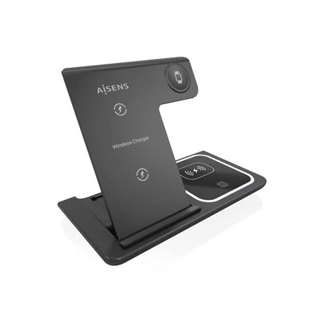 AISENS CARGADOR INALAMBRICO USBC 15W 3 EN 1 NEGRO