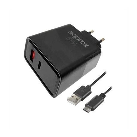 APPROX CARGADOR 65W QC 1 X USB A+ 1 X USB C+CABLE