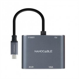 NANOCABLE CONVEROSR USB-C A HDMI/VGA/USB3.0/PD