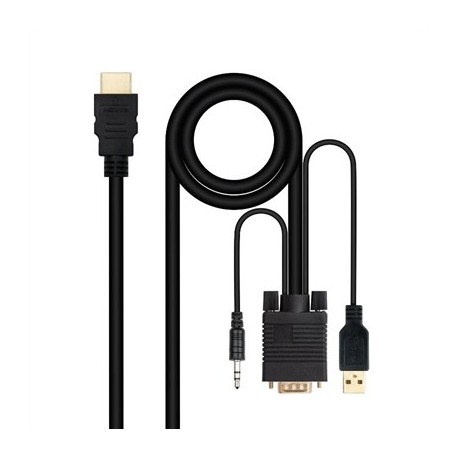 NANOCABLE CONVERSOR HDMI A VGA-JACK-UBS, 1.8 M