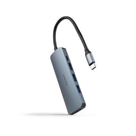 NANOCABLE HUB USB-C 3XUSB-A+HDMI+USB-C PD