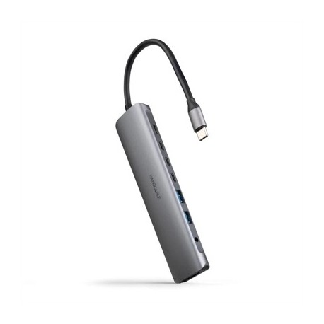 NANOCABLE HUB 8EN1 USB-A+USB-C+HDMI+USB-C PD+JACK