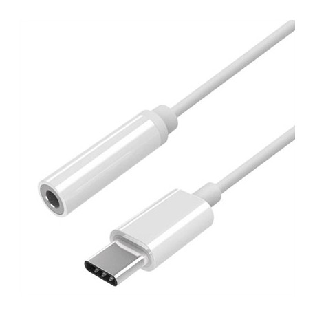 AISENS CONVERSOR USB C-M JACK 3.5-H BLANCO 15CM