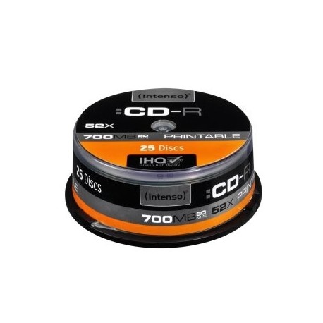 INTENSO CD-R 700MB 52X PRINTABLE TARRINA 25UDS