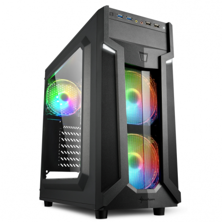 CAJA ATX SHARKOON VG6-W RGB 2XUSB3.0 RGB  SIN FUENTE NEGRO