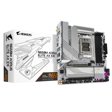 PLACA BASE GIGABYTE B650M A ELITE AX ICE AM5  M-ATX 4XDDR5