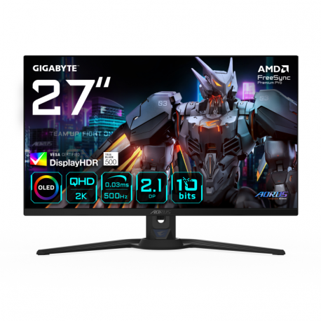 MONITOR GAMING GIGABYTE G27QQ5P 27" 2560X1440 QHD500HZ OLED KVM G-SYNC FREESYNC