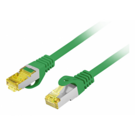 CABLE RED LANBERG LATIGUILLO CAT.6A S/FTP LSZH CU 0.5M VERDE FLUKE PASSED