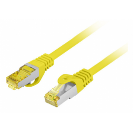 CABLE RED LANBERG LATIGUILLO CAT.6A S/FTP LSZH CU 0.5M AMARILLO FLUKE PASSED
