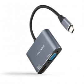 NANOCABLE CONVERSOR USB-C/M A HDMI-VGA/H 15 CM