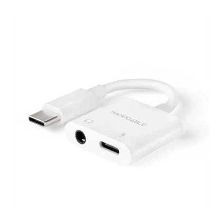 NANOCABLE ADAPTADOR USB-C A JACK+USB-C/H PD 60W