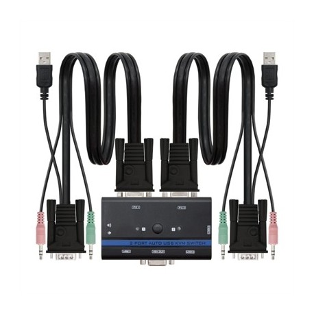 NANOCABLE KVM SWITCH VGA USB 1U-2PC+CABLE